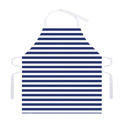Navy And White Striped Pattern Print Adjustable Apron