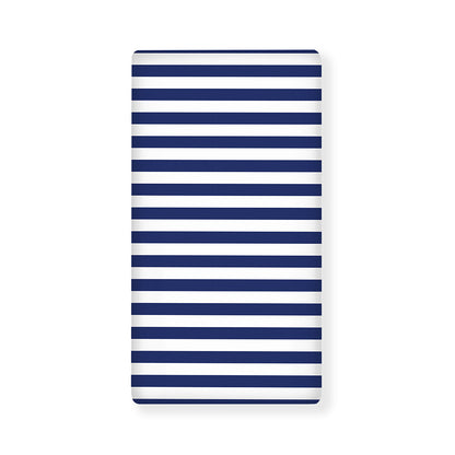Navy And White Striped Pattern Print Baby Crib Sheet