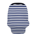 Navy And White Striped Pattern Print Baby Seat Cover