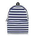 Navy And White Striped Pattern Print School Backpack