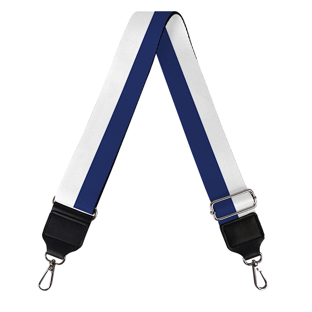Navy And White Striped Pattern Print Bag Strap