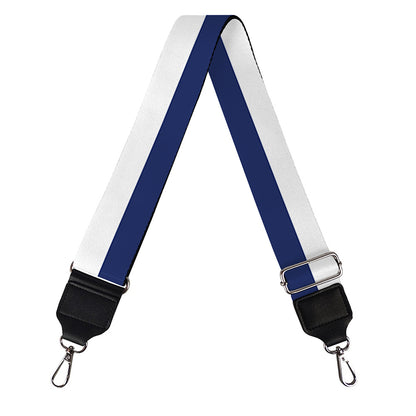 Navy And White Striped Pattern Print Bag Strap