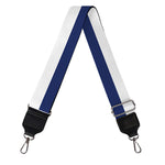Navy And White Striped Pattern Print Bag Strap