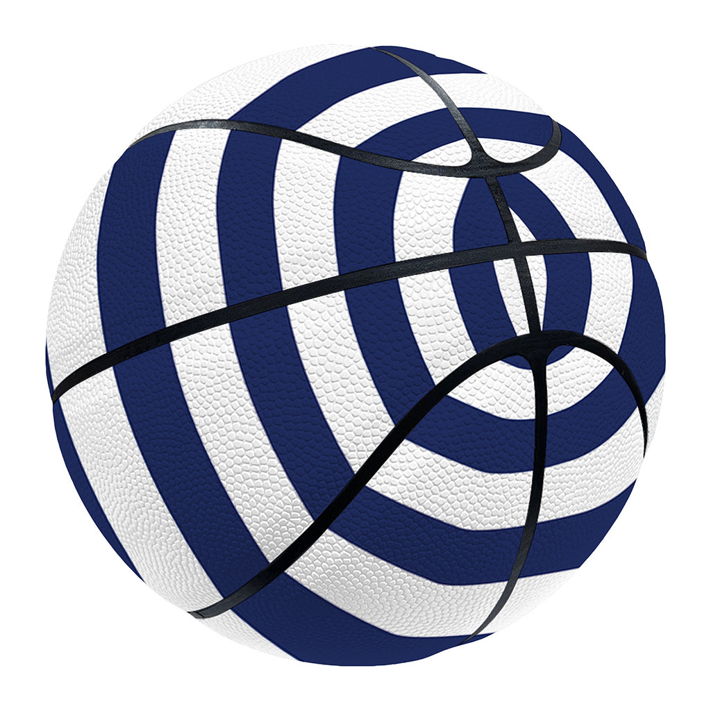 Navy And White Striped Pattern Print Basketball