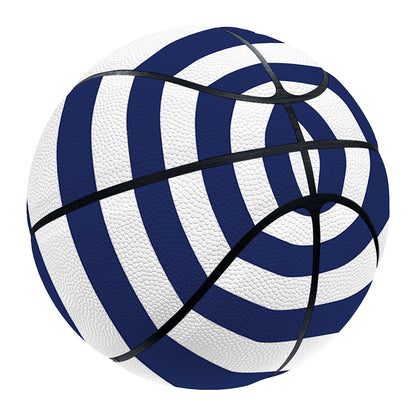 Navy And White Striped Pattern Print Basketball