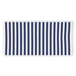 Navy And White Striped Pattern Print Beach Towel