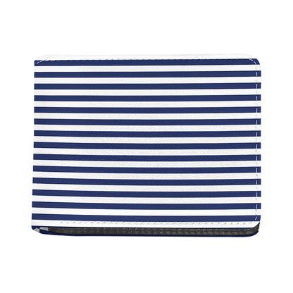 Navy And White Striped Pattern Print Bifold Wallet