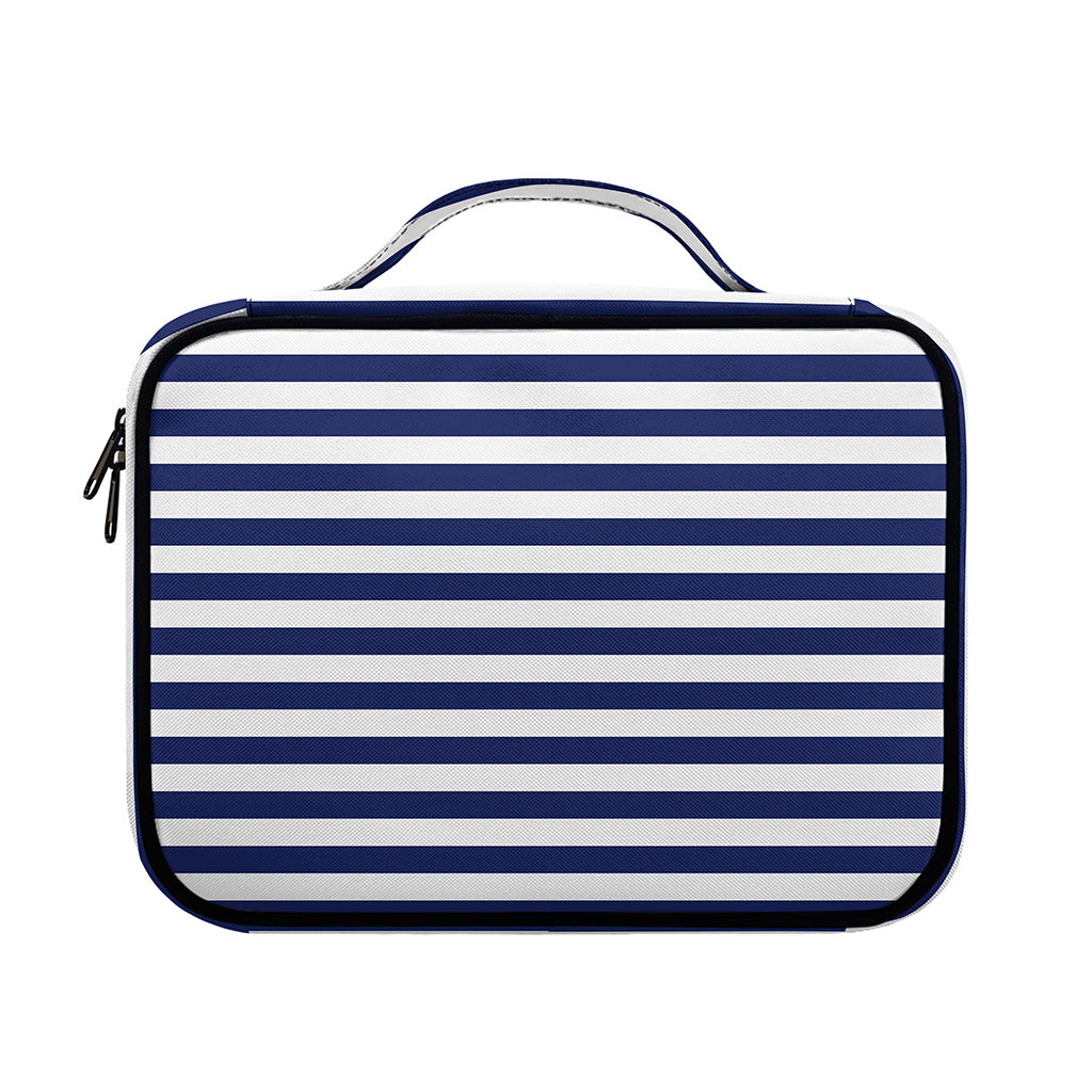 Navy And White Striped Pattern Print Briefcase Bible Bag