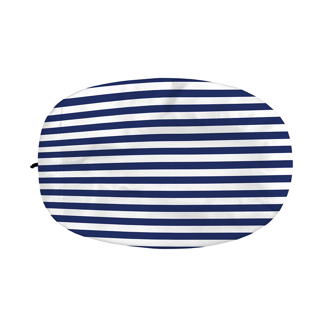 Navy And White Striped Pattern Print Car Side Mirror Covers