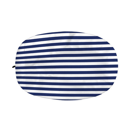 Navy And White Striped Pattern Print Car Side Mirror Covers