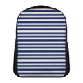 Navy And White Striped Pattern Print Casual Backpack