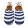 Navy And White Striped Pattern Print Casual Shoes