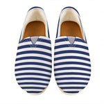 Navy And White Striped Pattern Print Casual Shoes