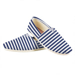 Navy And White Striped Pattern Print Casual Shoes