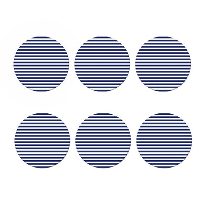 Navy And White Striped Pattern Print Coaster Set