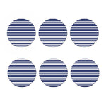 Navy And White Striped Pattern Print Coaster Set