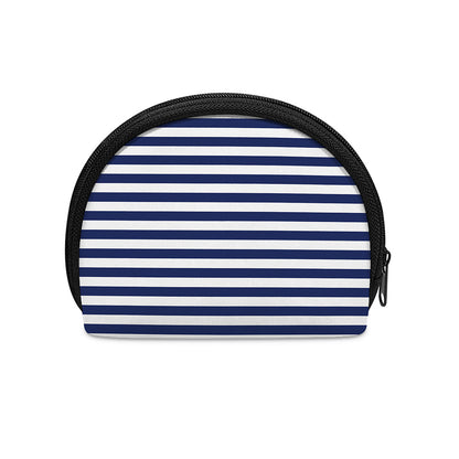 Navy And White Striped Pattern Print Coin Purse
