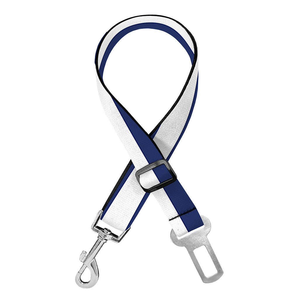 Navy And White Striped Pattern Print Dog Seat Belt