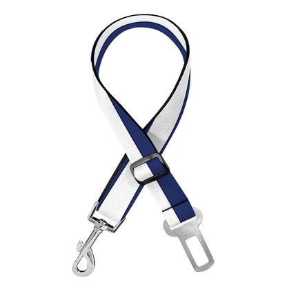 Navy And White Striped Pattern Print Dog Seat Belt