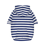 Navy And White Striped Pattern Print Dog Zip Up Hoodie