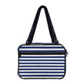 Navy And White Striped Pattern Print Double Strap Bible Bag