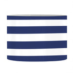 Navy And White Striped Pattern Print Drum Lamp Shade