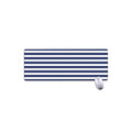 Navy And White Striped Pattern Print Extended Mouse Pad