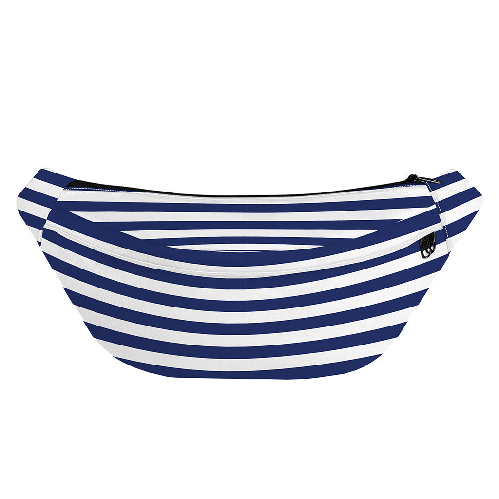 Navy And White Striped Pattern Print Fanny Pack