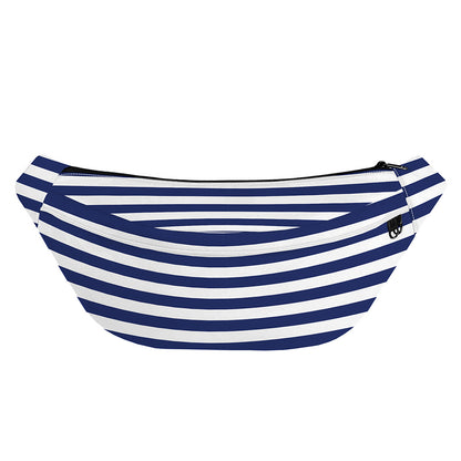 Navy And White Striped Pattern Print Fanny Pack