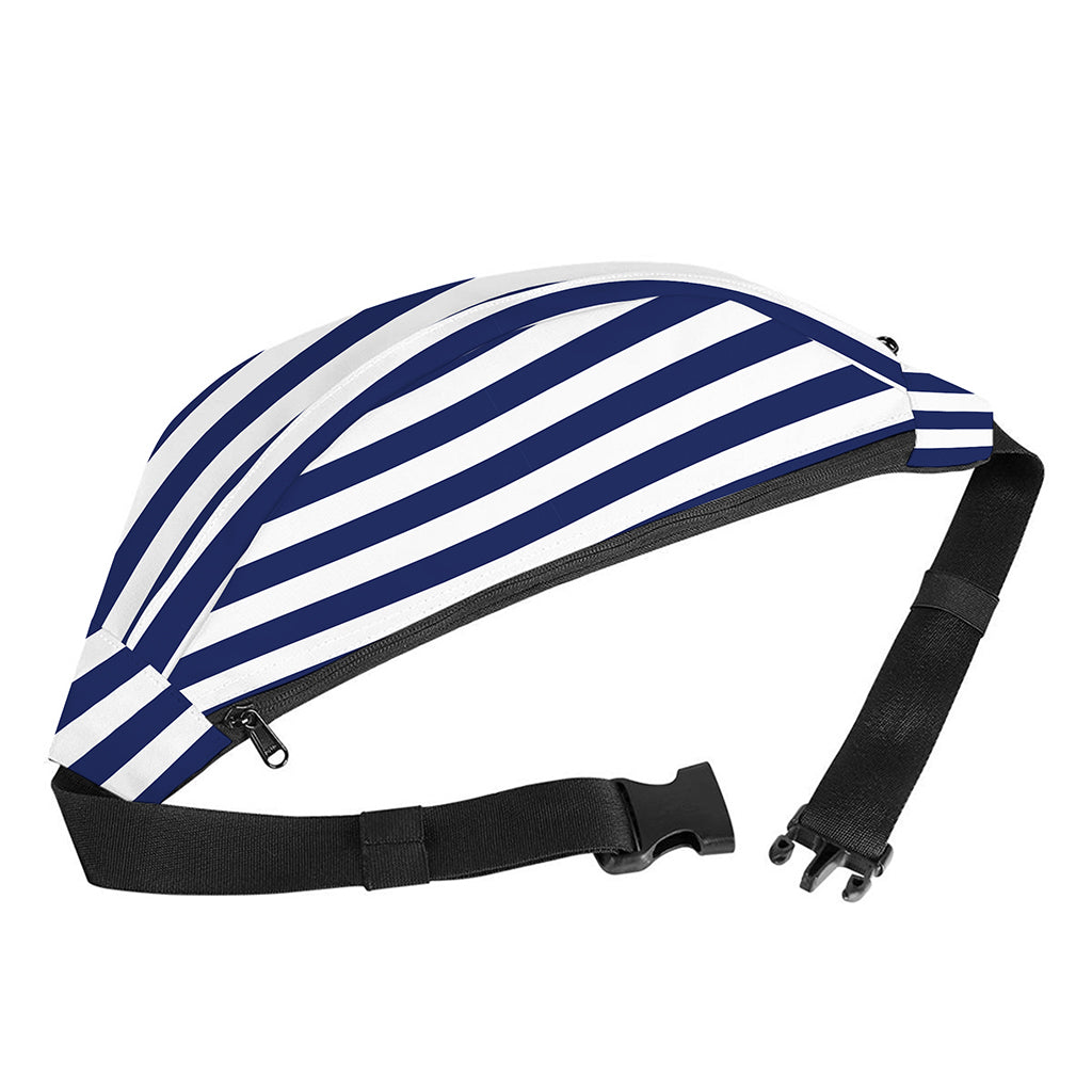 Navy And White Striped Pattern Print Fanny Pack