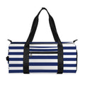 Navy And White Striped Pattern Print Gym Bag