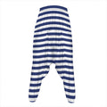 Navy And White Striped Pattern Print Hammer Pants