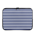 Navy And White Striped Pattern Print Laptop Sleeve