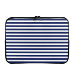 Navy And White Striped Pattern Print Laptop Sleeve