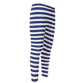 Navy And White Striped Pattern Print Men's Compression Pants