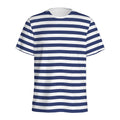 Navy And White Striped Pattern Print Men's Athletic T-Shirt