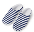 Navy And White Striped Pattern Print Mesh Casual Shoes
