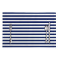 Navy And White Striped Pattern Print Placemat