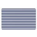 Navy And White Striped Pattern Print Polyester Doormat