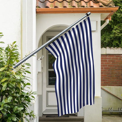 Navy And White Striped Pattern Print Polyester Flag