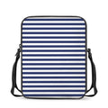 Navy And White Striped Pattern Print Rectangular Crossbody Bag