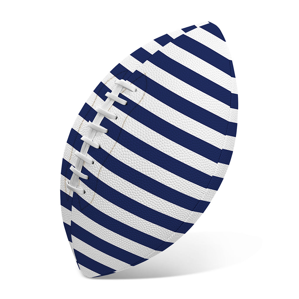 Navy And White Striped Pattern Print Rugby Ball