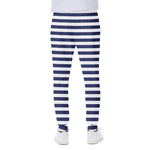 Navy And White Striped Pattern Print Scuba Joggers