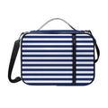 Navy And White Striped Pattern Print Shoulder Strap Bible Bag
