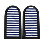 Navy And White Striped Pattern Print Skillet Handle Cover