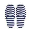 Navy And White Striped Pattern Print Slippers