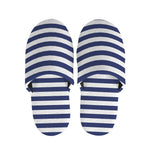 Navy And White Striped Pattern Print Slippers