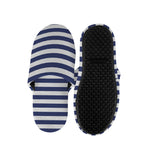 Navy And White Striped Pattern Print Slippers