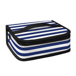 Navy And White Striped Pattern Print Small Lunch Bag