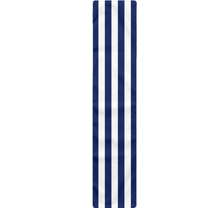 Navy And White Striped Pattern Print Table Runner